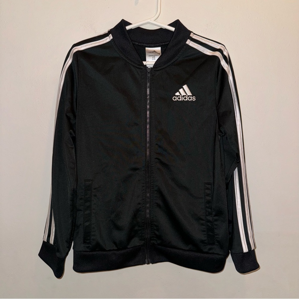 Adidas Track Jacket Three Stripes Children’s Size 14